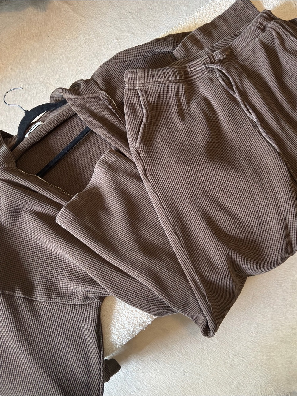 Elwood Brown Waffle Knit Set